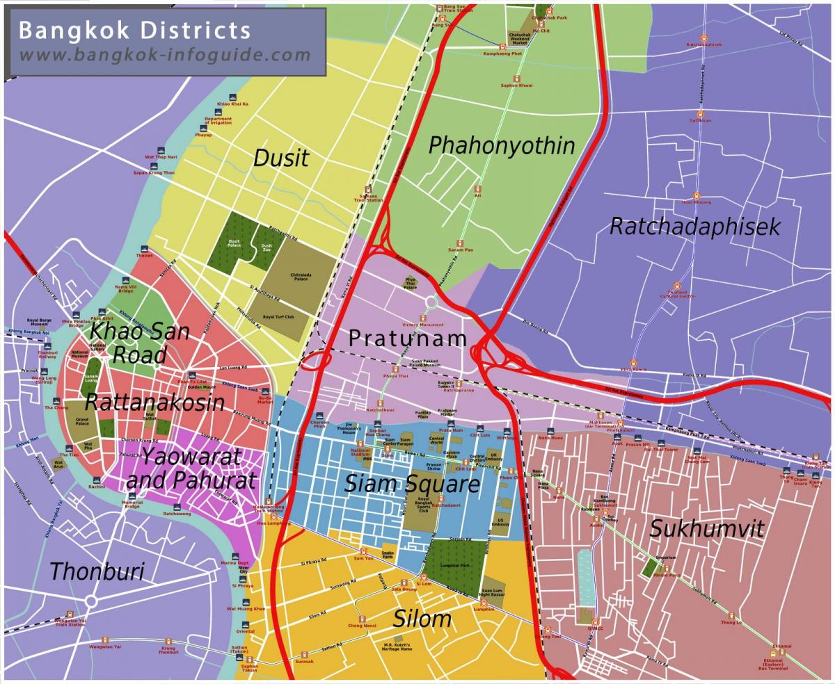 kort af bangkok og nágrenni