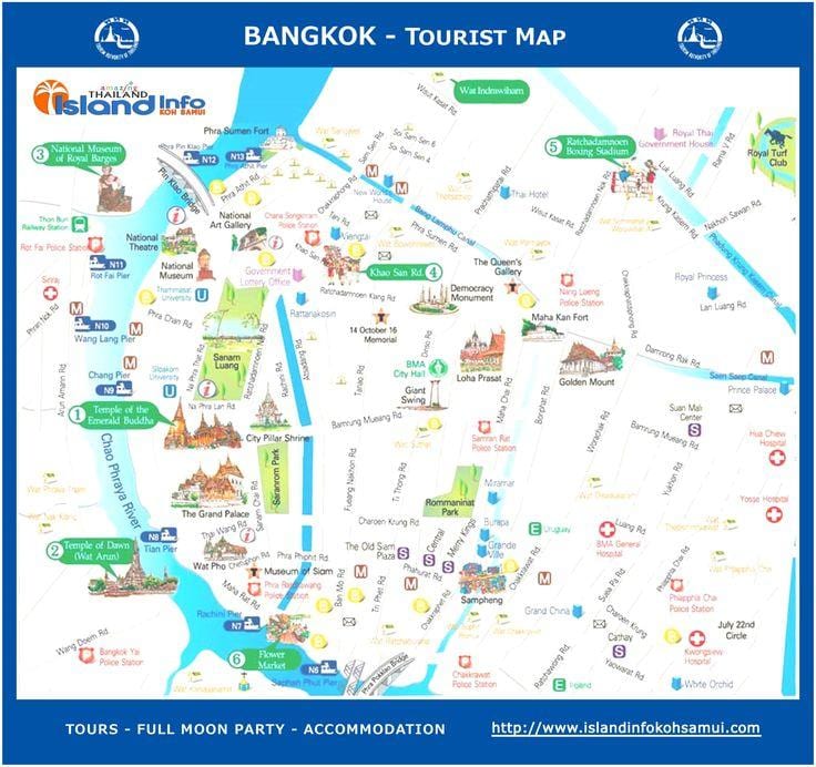 bangkok í taílandi ferðamaður kort