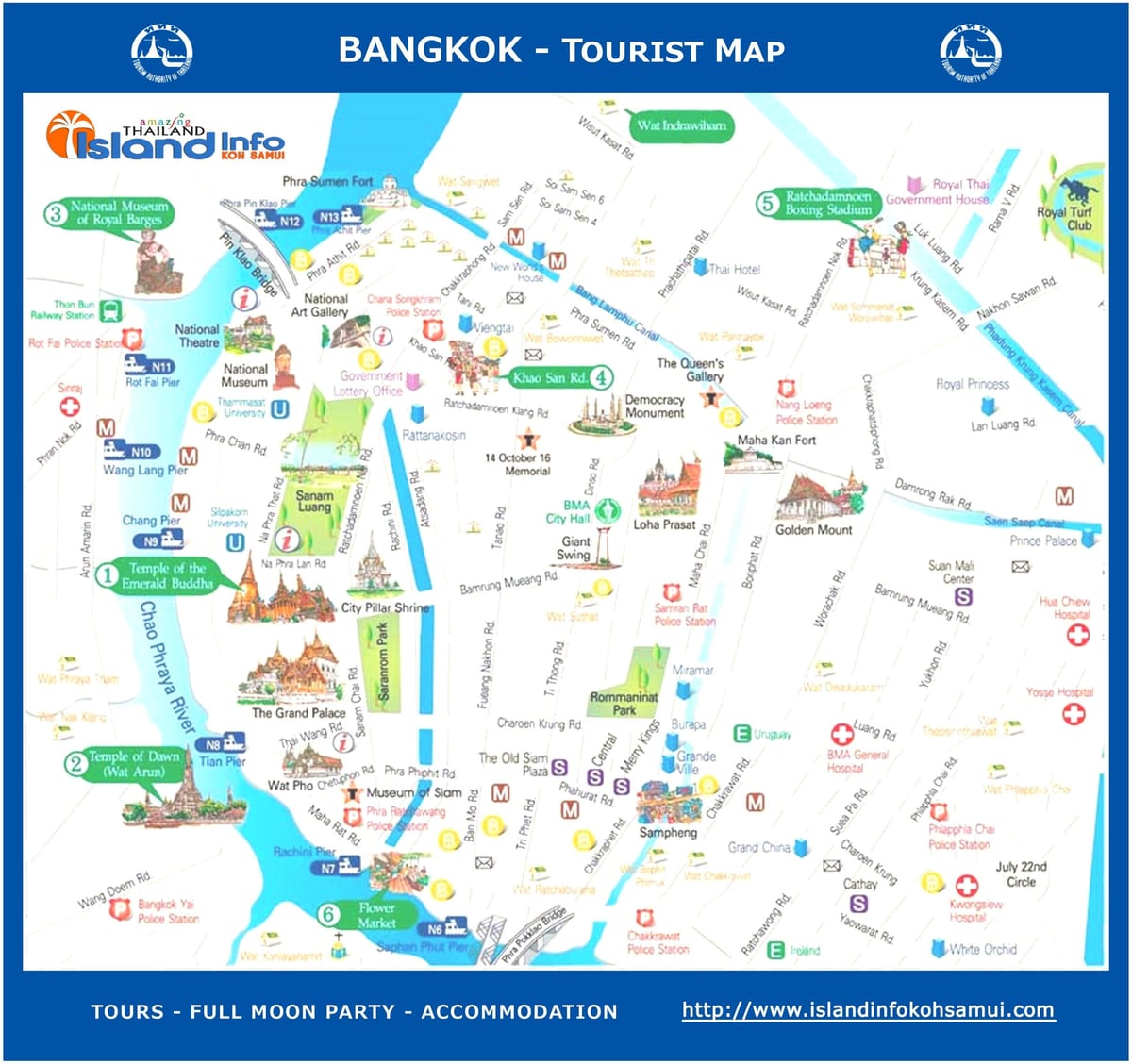 bangkok ferðast fylgja kort