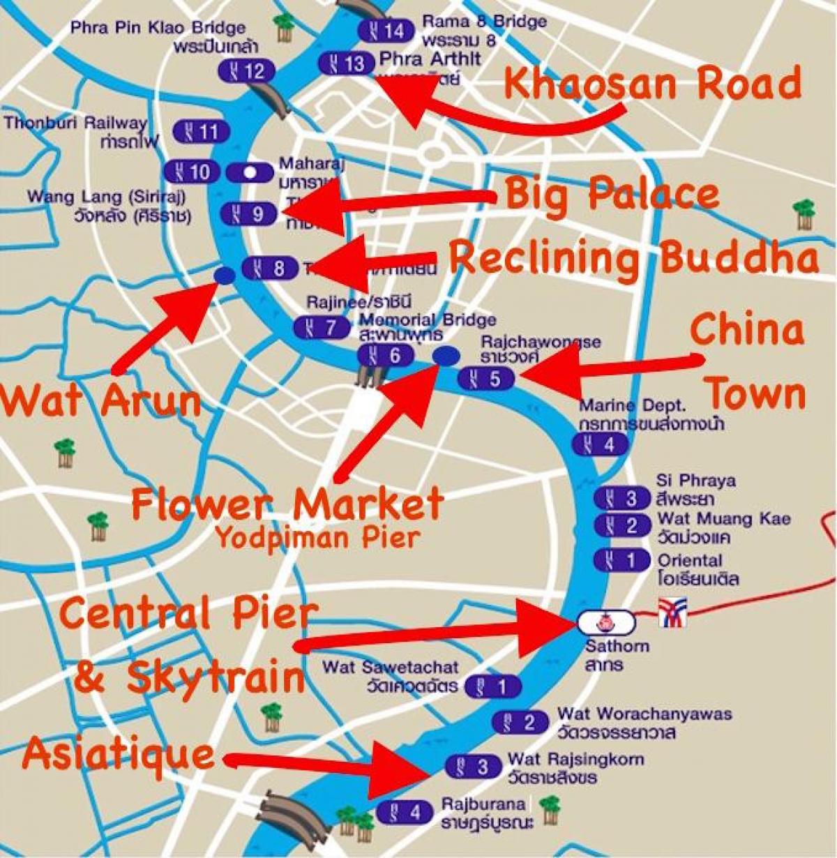 kort af bangkok pier