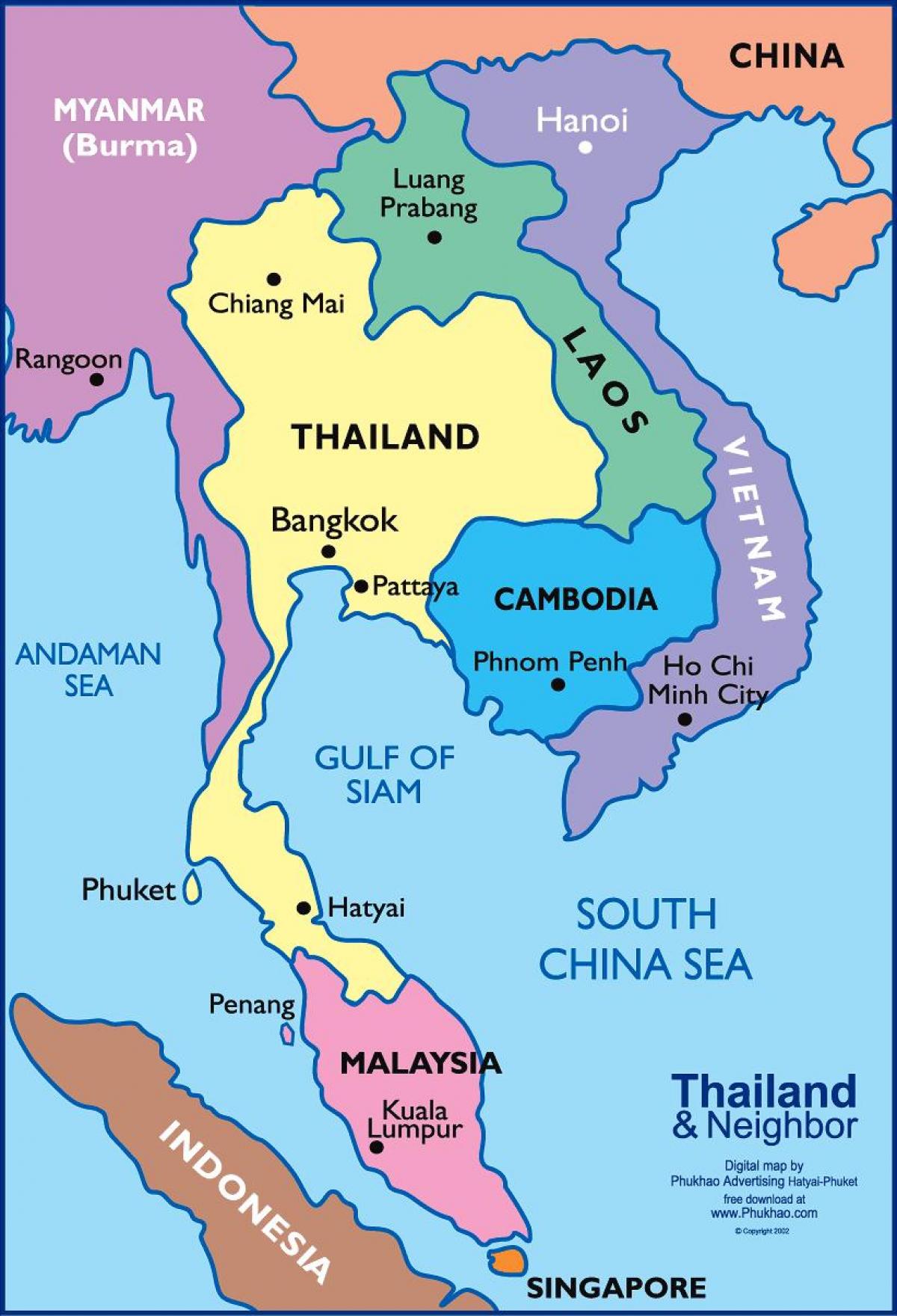 kort af bangkok staðsetningu