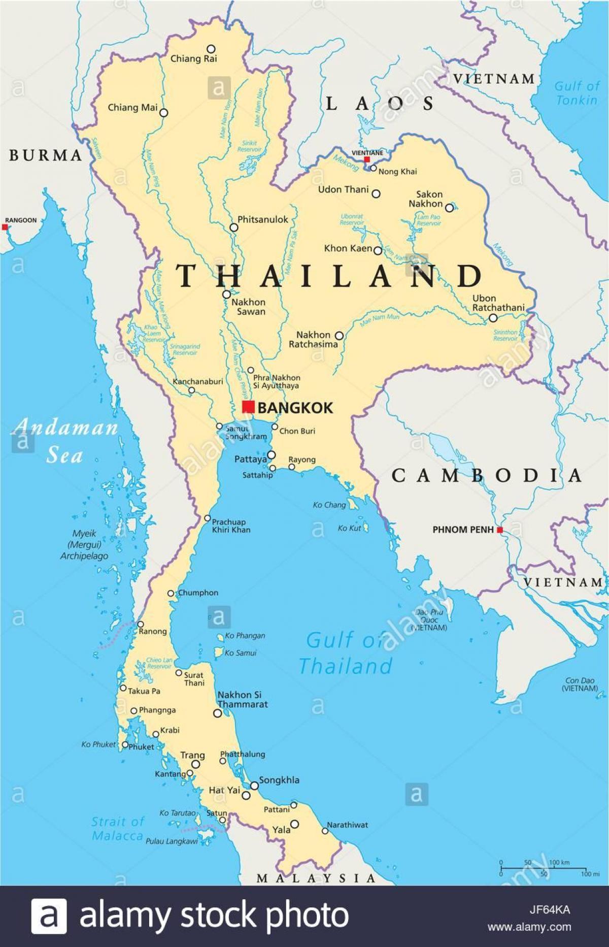 bangkok í taílandi heiminum kort