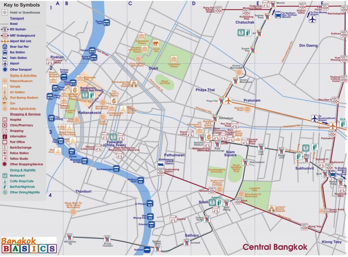 kort af central bangkok