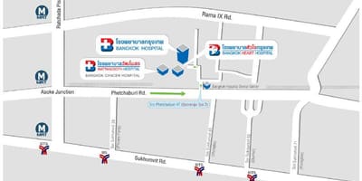 Kort af bangkok sjúkrahús