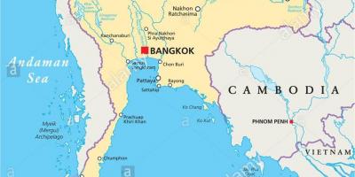 Bangkok í taílandi heiminum kort