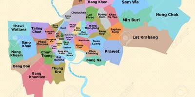 Kort af bangkok umdæmi