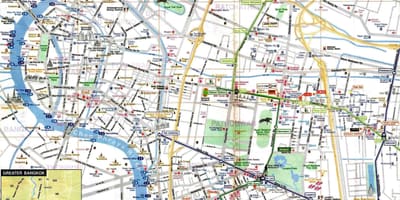 Bangkok ferðamaður kort ensku