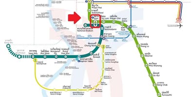 Kort af siam fyrirmynd bangkok