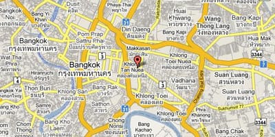 Kort af siam svæði bangkok