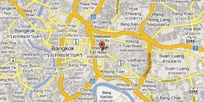 Kort af siam svæði bangkok